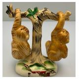 Very Cool Vintage Made in Japan Monkeys Swinging From Tree Salt And Peppers Shakers 3" x 4"