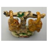 Very Cool Vintage Made in Japan Monkeys Swinging From Tree Salt And Peppers Shakers 3" x 4"
