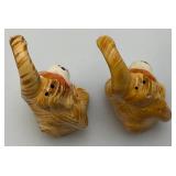 Very Cool Vintage Made in Japan Monkeys Swinging From Tree Salt And Peppers Shakers 3" x 4"