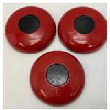 Vintage Mid-Century Japanese Lacquerware Botanical Bowls 1 1/2" x 6" (One Bowl Repaired)