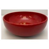 Vintage Mid-Century Japanese Lacquerware Botanical Serving Bowl 10 3/4" x 4"