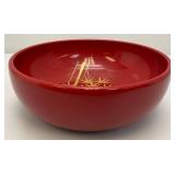 Vintage Mid-Century Japanese Lacquerware Botanical Serving Bowl 10 3/4" x 4"