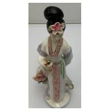 RARE Unique Vintage Oriental Geisha Girl Porcelain Figurine 11 1/2" Tall