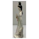 RARE Unique Vintage Oriental Geisha Girl Porcelain Figurine 11 1/2" Tall