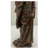 Vintage Japanese Geisha Mane Hide Bronze Like Statue 10" Tall