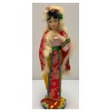 Vintage Collectible Asian Geisha Doll On base 13 1/2"