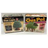 Two Vintage Chia Collectibles Including Chia Tree With Star Light (Factory Sealed And Chia Pet Ram (Open box)