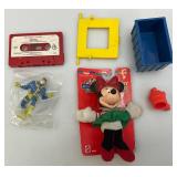 Misc. Vintage Troy Lot Including Very old Kids Football Helmet (Needs Repair), GI Joe, Mickey Mouse And More
