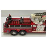 Two Vintage Plastic Fire Trucks Including Nylint 16" And One Battery Operated 20"