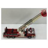 Two Vintage Plastic Fire Trucks Including Nylint 16" And One Battery Operated 20"