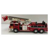 Two Vintage Plastic Fire Trucks Including Nylint 16" And One Battery Operated 20"