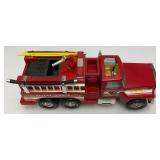 Two Vintage Plastic Fire Trucks Including Nylint 16" And One Battery Operated 20"