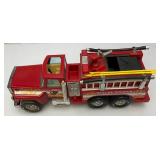 Two Vintage Plastic Fire Trucks Including Nylint 16" And One Battery Operated 20"