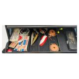 Vintage PLANO Marbled Plastic Tackle Box With Misc. Tackle