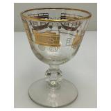 8 Mid-Century Libbey Crystal B&O Baltimore Ohio Railroad Footed Cocktail Glasses In Original Box