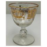 8 Mid-Century Libbey Crystal B&O Baltimore Ohio Railroad Footed Cocktail Glasses In Original Box