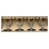 8 Mid-Century Libbey Crystal B&O Baltimore Ohio Railroad Footed Cocktail Glasses In Original Box