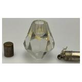 Vintage Bull Horn Ashtray And Crystal Table Lighter
