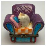 Misc. Vintage Collectible Cat Items Including Trinket Boxes And More