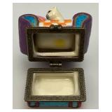 Misc. Vintage Collectible Cat Items Including Trinket Boxes And More