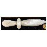 VERY RARE Lansing Brand Hand Carved Mother Of Pearl Letter Opener In Original Box Never Used 4 3/4"