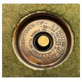 Antique ROSON 1939 Art Deco Dureum Brass Nautical Desk Touch-Tip Lighter Heavy Metal (One Tip Broken On Wheel) 2 3/4" x 3 1/4" x 4 1/2"