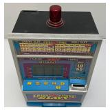 Miniature Criss 7 Cross Slot Machine Battery Operated 6" x 7 1/2" x 12 1/2" (Untested) And Casino Wheel With Original Box