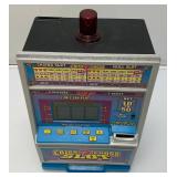Miniature Criss 7 Cross Slot Machine Battery Operated 6" x 7 1/2" x 12 1/2" (Untested) In Original Box (Box Beat Up A Little)