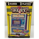 Miniature Criss 7 Cross Slot Machine Battery Operated 6" x 7 1/2" x 12 1/2" (Untested) In Original Box (Box Beat Up A Little)