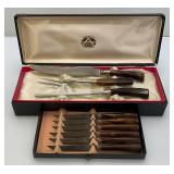 Vintage Armark 9 pc. Stainless Carving/Knife Set Marked Sheffield England In Original Box