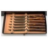 Vintage Armark 9 pc. Stainless Carving/Knife Set Marked Sheffield England In Original Box