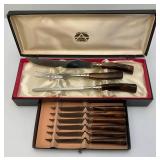 Vintage Armark 9 pc. Stainless Carving/Knife Set Marked Sheffield England In Original Box