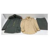 Vintage Military Uniform Jacket 39L, 15-33 Long Sleeve Shirt And 31 x 33 Pants