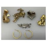 Large Group Of Misc. Earrings, Vintage Brooches And More