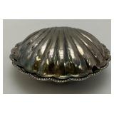 Vintage Silver Plated Scallop Sea Shell Butter Dish 2" x 5" x 5"