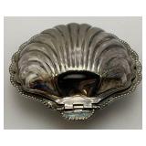 Vintage Silver Plated Scallop Sea Shell Butter Dish 2" x 5" x 5"