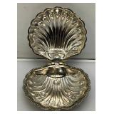 Vintage Silver Plated Scallop Sea Shell Butter Dish 2" x 5" x 5"