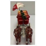Vintage Cast Iron Coca-Cola Horse-Drawn Wagon 14"