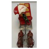 Vintage Cast Iron Coca-Cola Horse-Drawn Wagon 14"