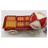 Vintage Cast Iron Coca-Cola Horse-Drawn Wagon 14"