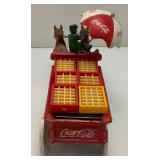 Vintage Cast Iron Coca-Cola Horse-Drawn Wagon 14"