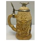Vintage 7" Leonardo Collection (Napoleon) Tea pot In Original Box (Chip On Inside lid), Chicken Seed Bank & Beer Steins