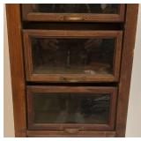 Vintage 9 Drawer Storage Cabinet With Three Glass Front Drawers, One Mirrored Front And Five Wood Front 18" x 18" x 50"