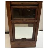 Vintage 9 Drawer Storage Cabinet With Three Glass Front Drawers, One Mirrored Front And Five Wood Front 18" x 18" x 50"