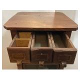Vintage 9 Drawer Storage Cabinet With Three Glass Front Drawers, One Mirrored Front And Five Wood Front 18" x 18" x 50"