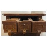 Vintage 9 Drawer Storage Cabinet With Three Glass Front Drawers, One Mirrored Front And Five Wood Front 18" x 18" x 50"