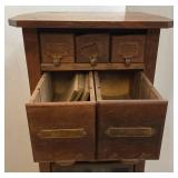 Vintage 9 Drawer Storage Cabinet With Three Glass Front Drawers, One Mirrored Front And Five Wood Front 18" x 18" x 50"
