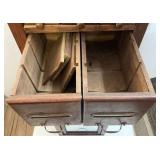 Vintage 9 Drawer Storage Cabinet With Three Glass Front Drawers, One Mirrored Front And Five Wood Front 18" x 18" x 50"