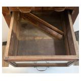 Vintage 9 Drawer Storage Cabinet With Three Glass Front Drawers, One Mirrored Front And Five Wood Front 18" x 18" x 50"
