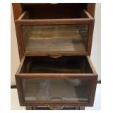 Vintage 9 Drawer Storage Cabinet With Three Glass Front Drawers, One Mirrored Front And Five Wood Front 18" x 18" x 50"